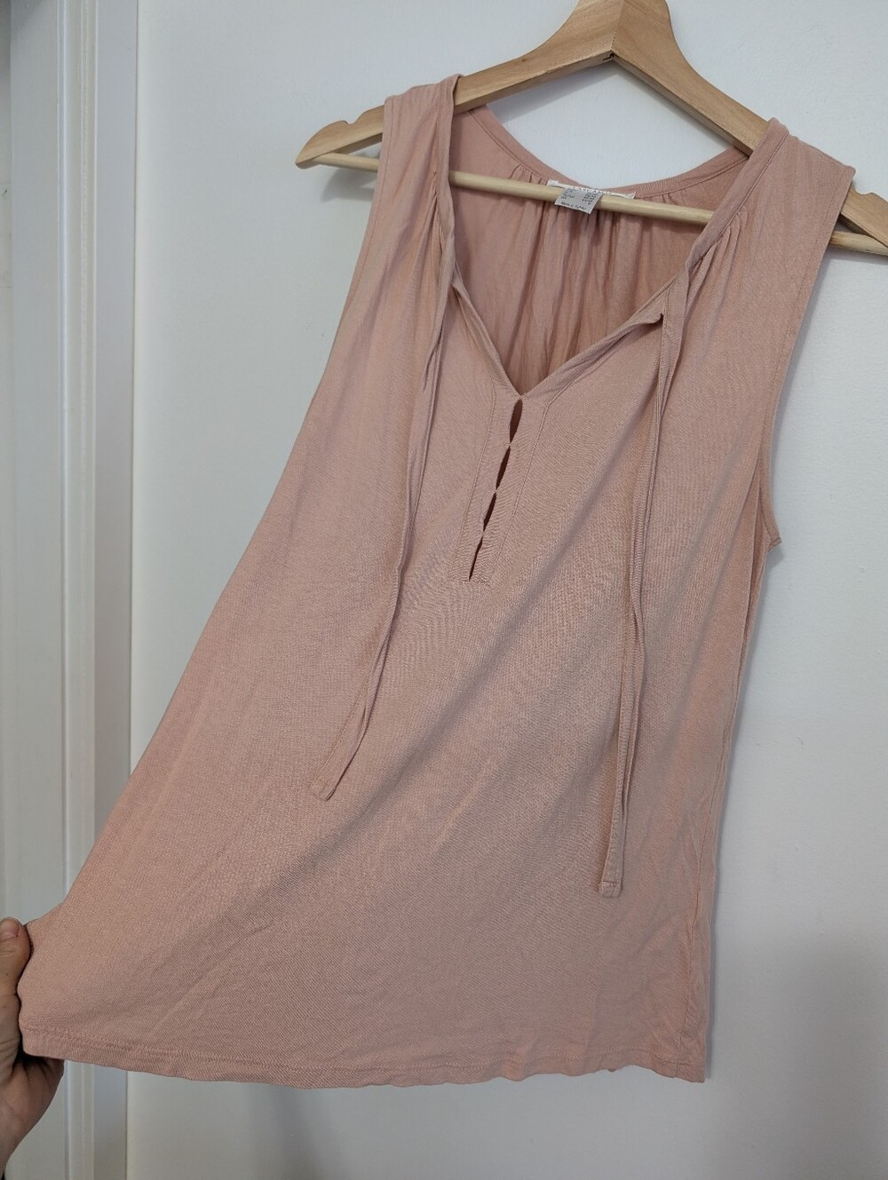 Lascana For Venus Small Tank Top Flowy Sleeveless Shirt Pink Nude Oversized Boho
